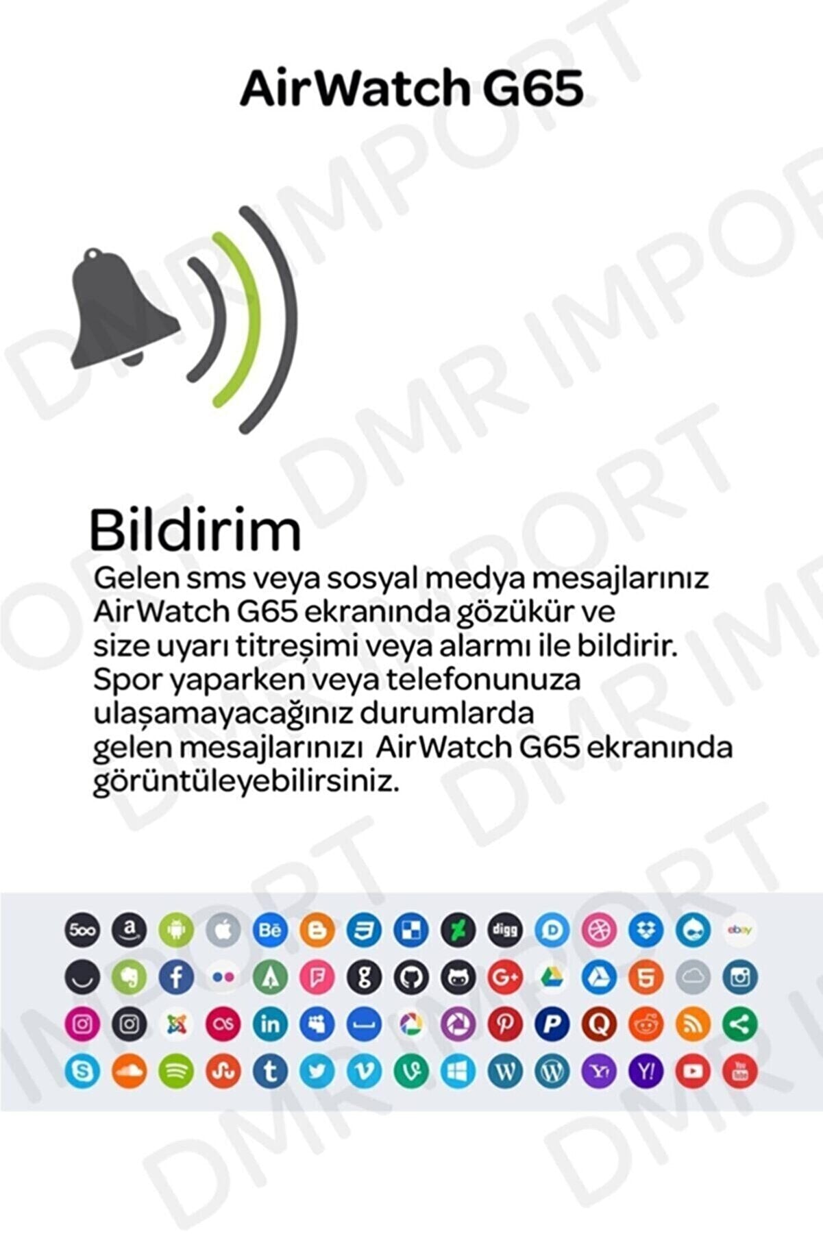 BLUE İNTER G65l Akıllı Saat Suya Dayanıklı Ateş & Nabız Ölçer Çok Fonksiyonlu Ios Ve Android Uyumlu