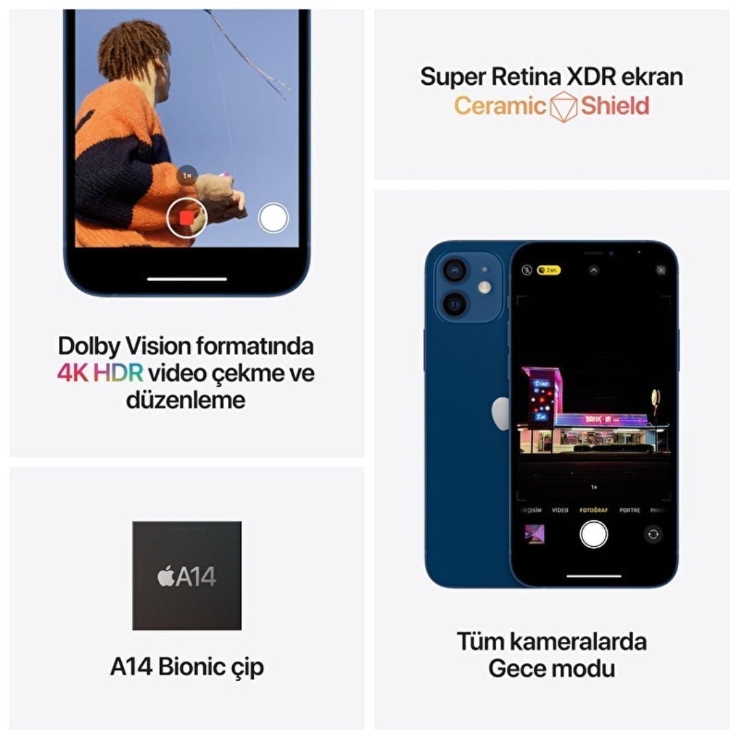 Apple iPhone 12 64 GB Mor Orjinal APPLE Türkiye Garantili