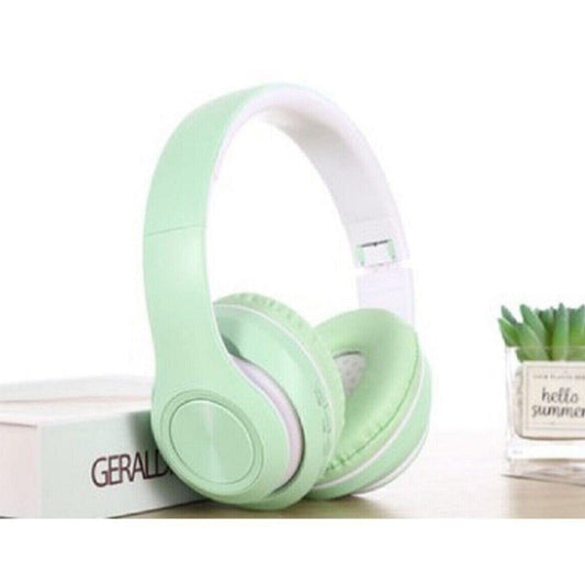 Hooptech Yeşil Macaron Set Bluetooth Kablosuz Stereo Kulaklık P33