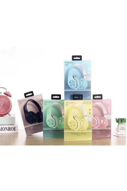 Hooptech Yeşil Macaron Set Bluetooth Kablosuz Stereo Kulaklık P33