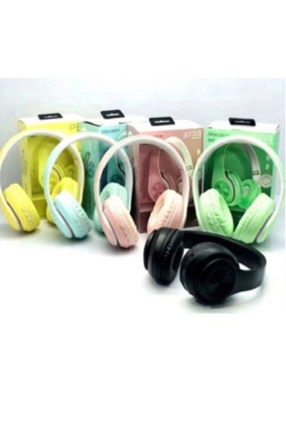 Hooptech Yeşil Macaron Set Bluetooth Kablosuz Stereo Kulaklık P33