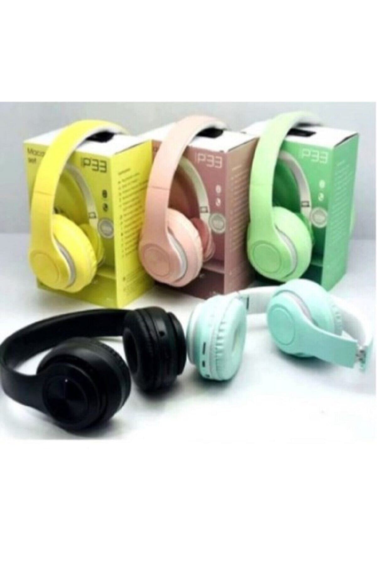 Hooptech Yeşil Macaron Set Bluetooth Kablosuz Stereo Kulaklık P33
