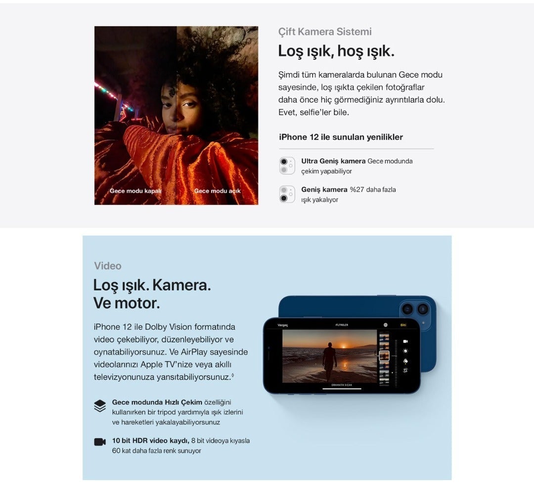 Apple iPhone 12 64 GB Mavi Orjinal APPLE Türkiye Garantili