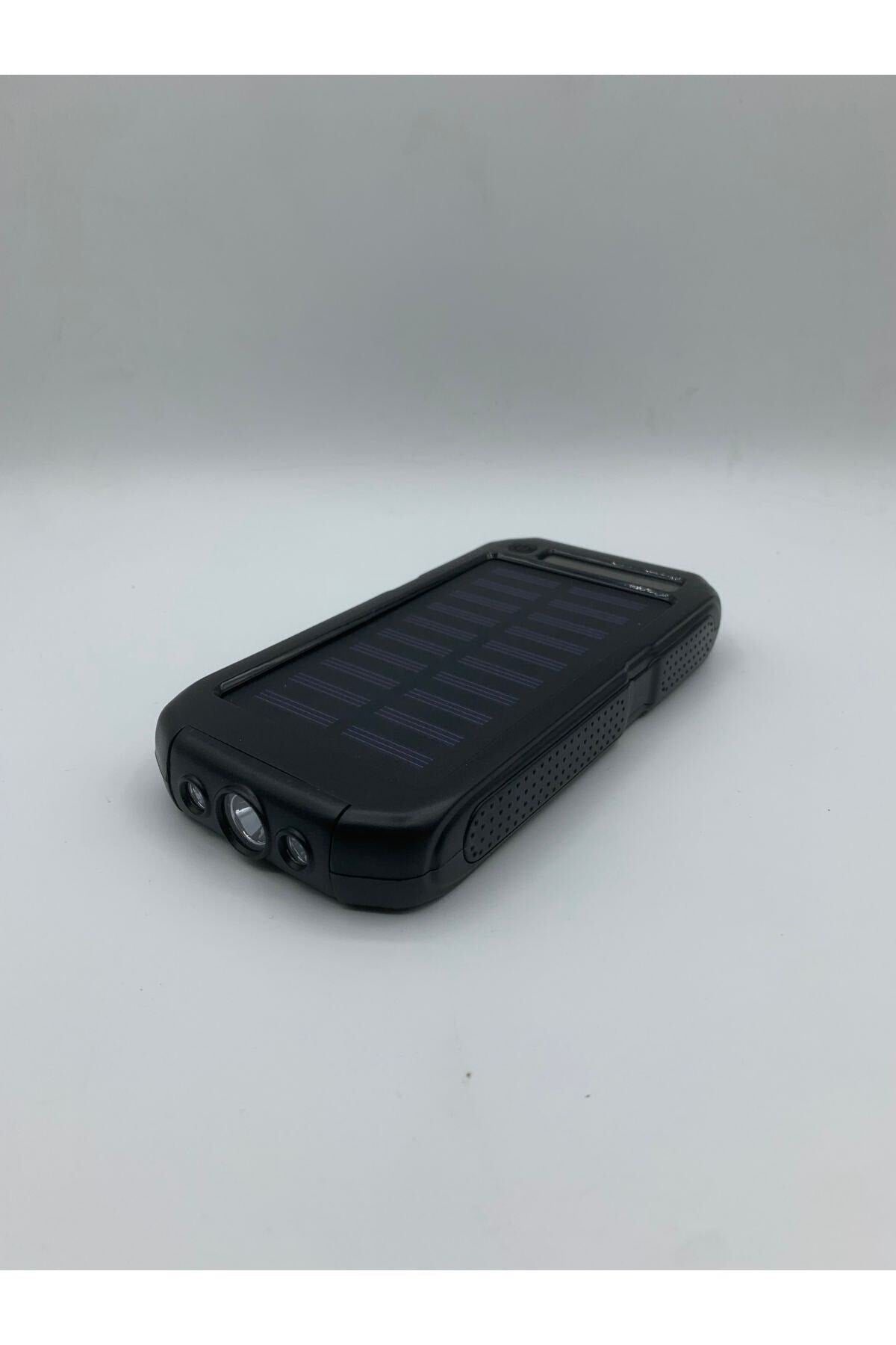 B.İnter Powerbank I-027 15000mAh Güneş Enerjisi ile kendini dolduran Çakarlı & Led Işıklı Power Bank