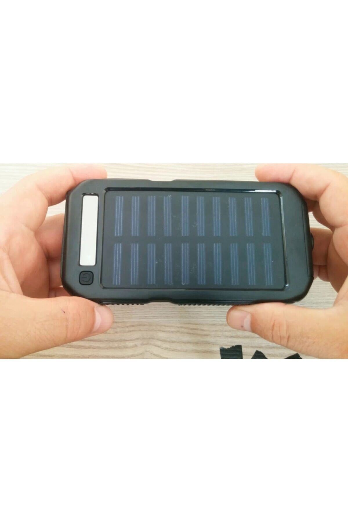 B.İnter Powerbank I-027 15000mAh Güneş Enerjisi ile kendini dolduran Çakarlı & Led Işıklı Power Bank