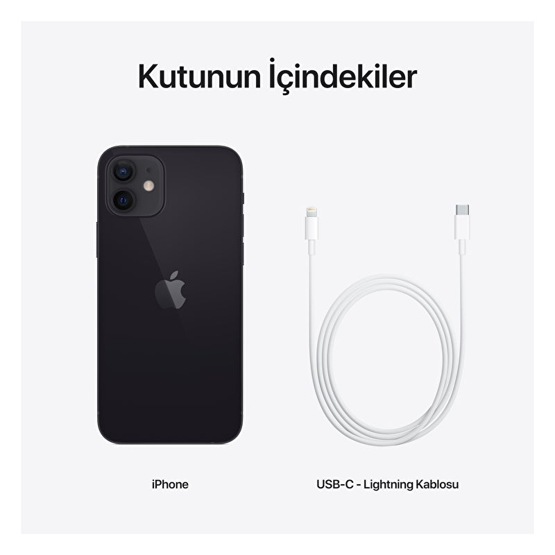 Apple iPhone 12 64 GB Siyah Orjinal APPLE Türkiye Garantili